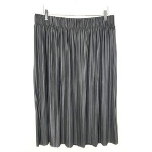 Torrid Skirt Womens Large 0 Black Midi Pull On Stretch Pleated Broomstick Career
